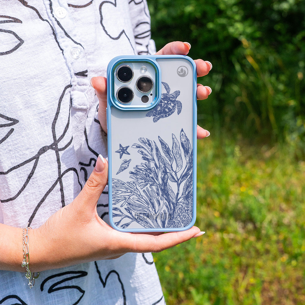 Samsung S24+ Hülle - Schildkröten blau - "Silent Wave" - nachhaltig