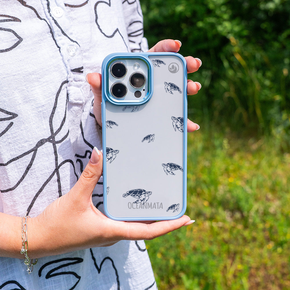 Samsung S25+ Hülle - Schildkröten blau - "Turtlino" - nachhaltig