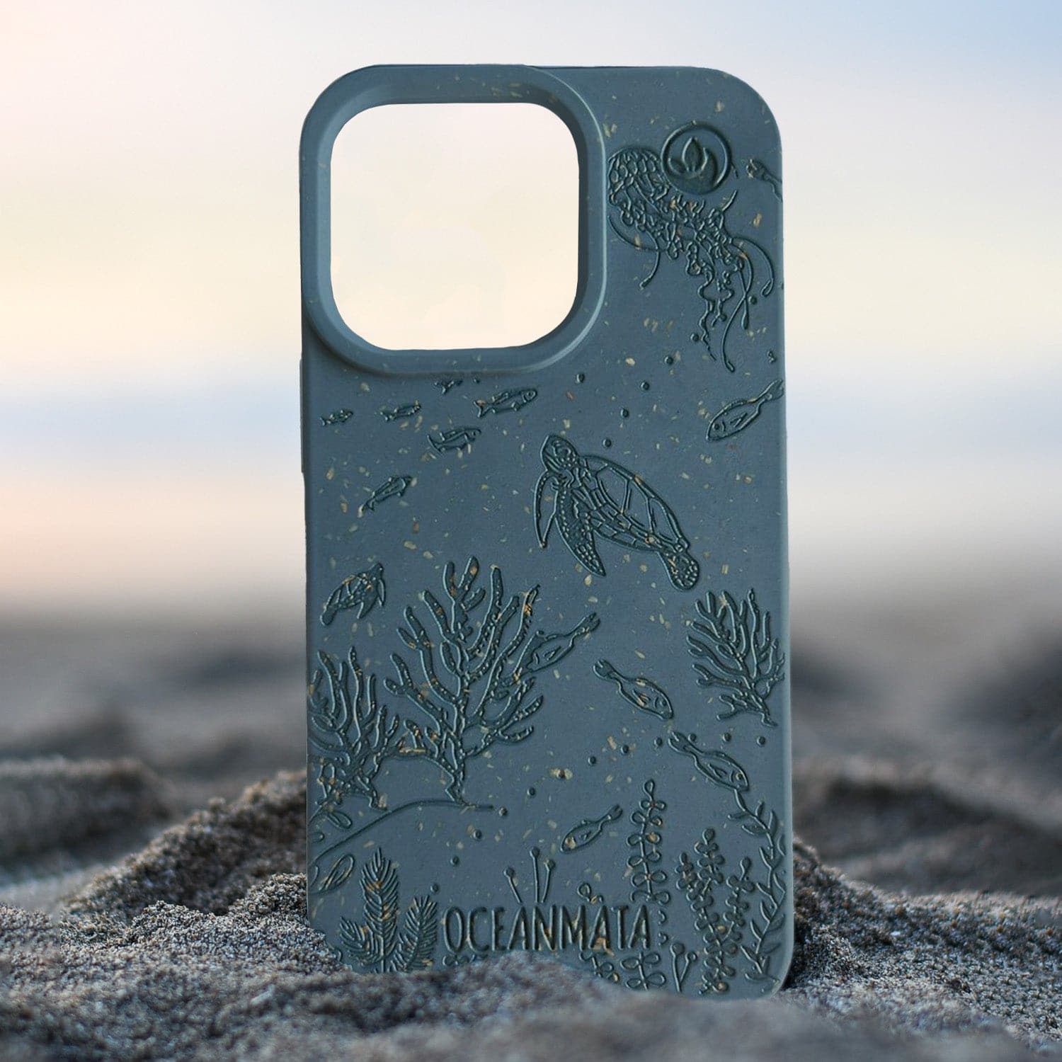 iPhone SE/7/8 Hülle 'TURTLE Family' - blau - nachhaltig – Ansicht 3