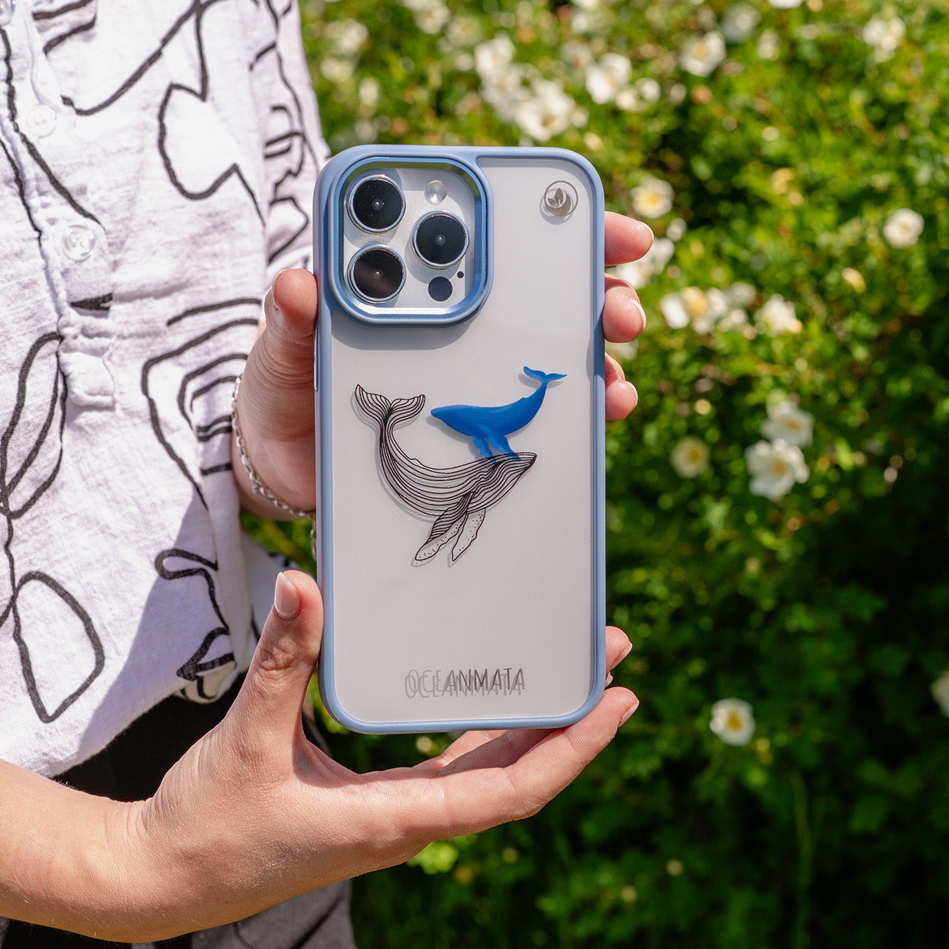 iPhone 16 pro Hülle - Wal blau - "BlueWhale" - nachhaltig