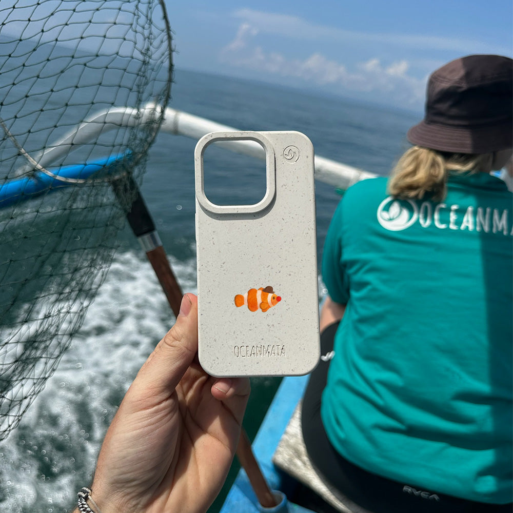 iPhone SE/7/8 Hülle - Clownfisch weiß - "Mr.Clown-Fish" - nachhaltig
