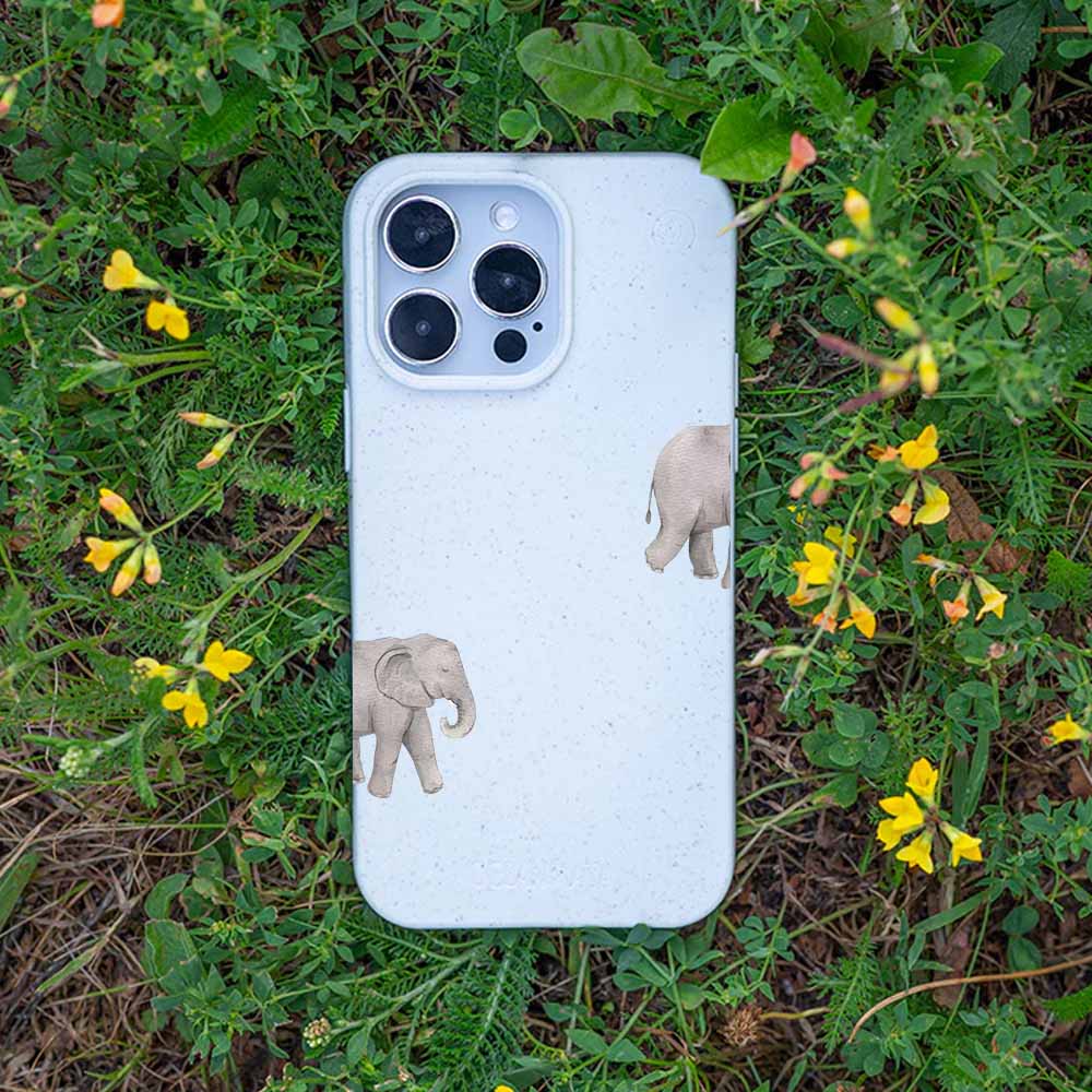 iPhone 15 pro max Hülle - Elefant weiß - "Ele-Fant" - nachhaltig