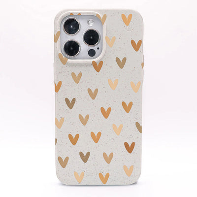 iPhone 15 pro Hülle - Herz weiß - "AutumnLove" - nachhaltig
