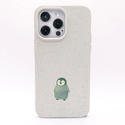 iPhone 14 Hülle - Pinguin weiß - "HappyPinguin" - nachhaltig