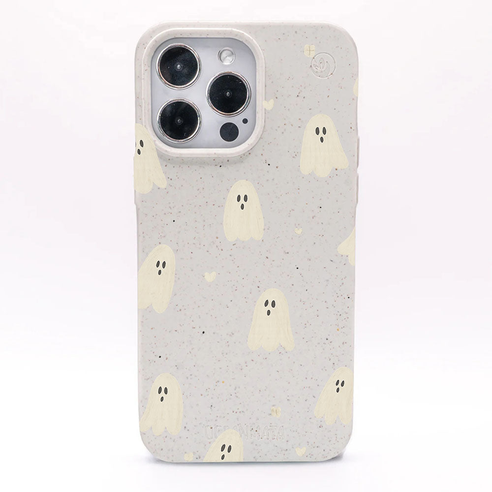 iPhone 12 pro / iPhone 12 Hülle - Geist weiß - "LittleGhost" - nachhaltig