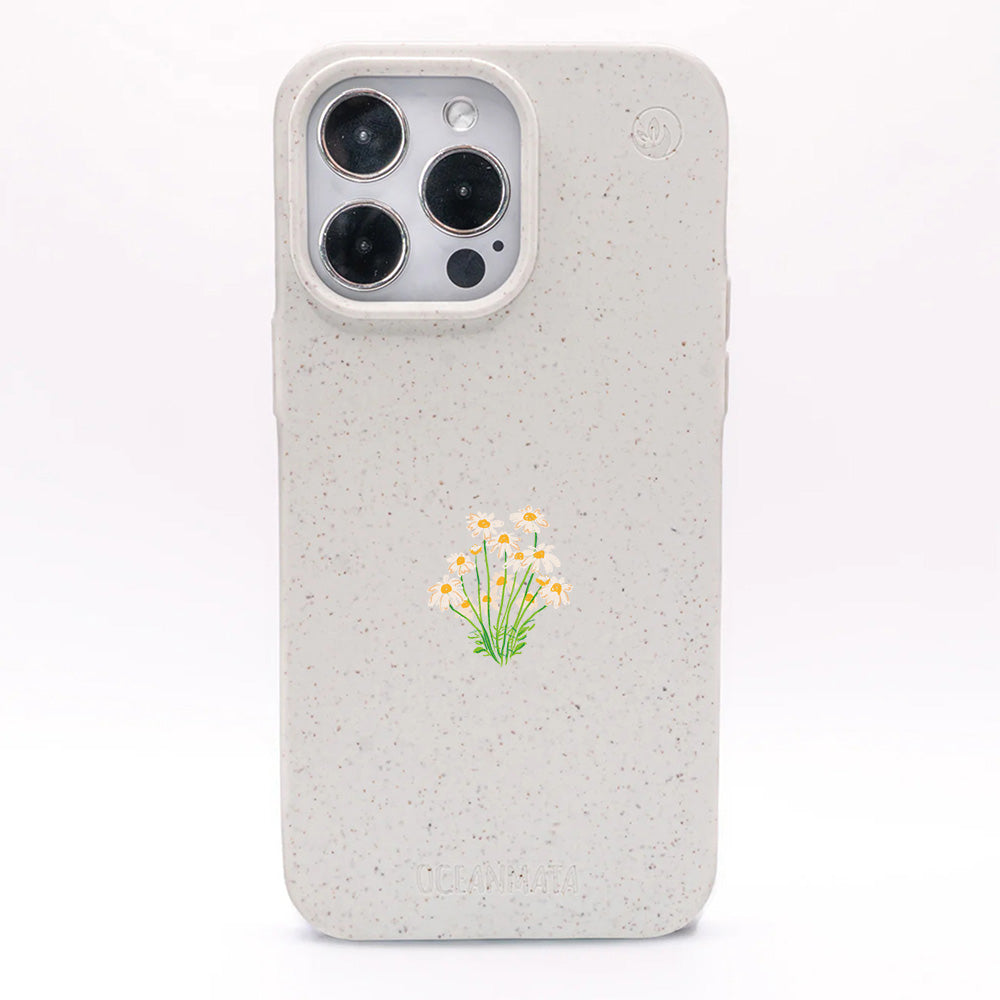 iPhone 17 pro Hülle - Blumen weiß - "Daisy" - nachhaltig