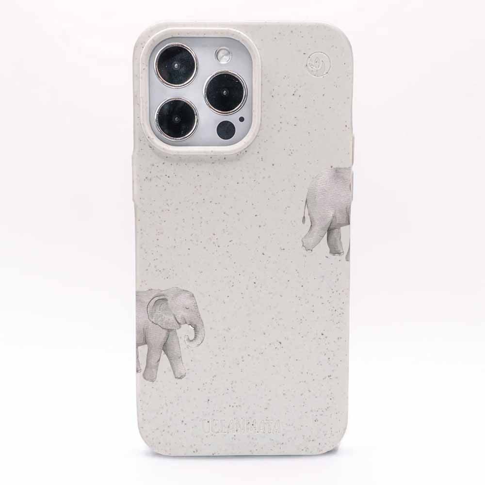 iPhone 13 pro Hülle - Elefant weiß - "Ele-Fant" - nachhaltig