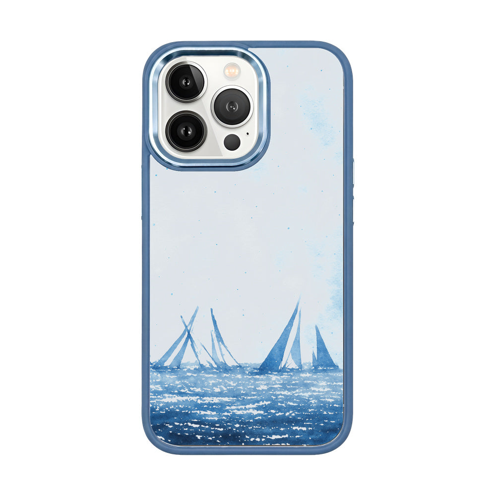 iPhone 13 pro max Hülle - segeln blau - "BlueHorizon" - nachhaltig