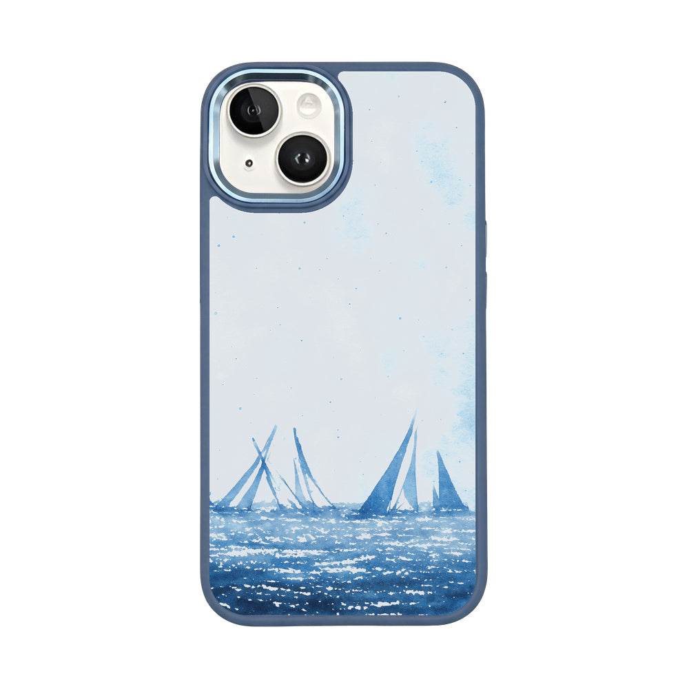 iPhone 14 Hülle - segeln blau - "BlueHorizon" - nachhaltig