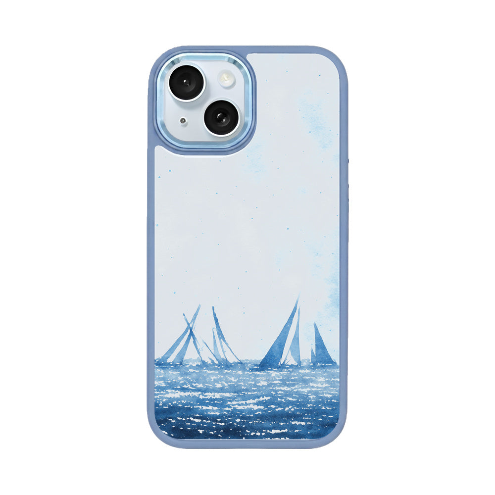 iPhone 15 Hülle - segeln blau - "BlueHorizon" - nachhaltig