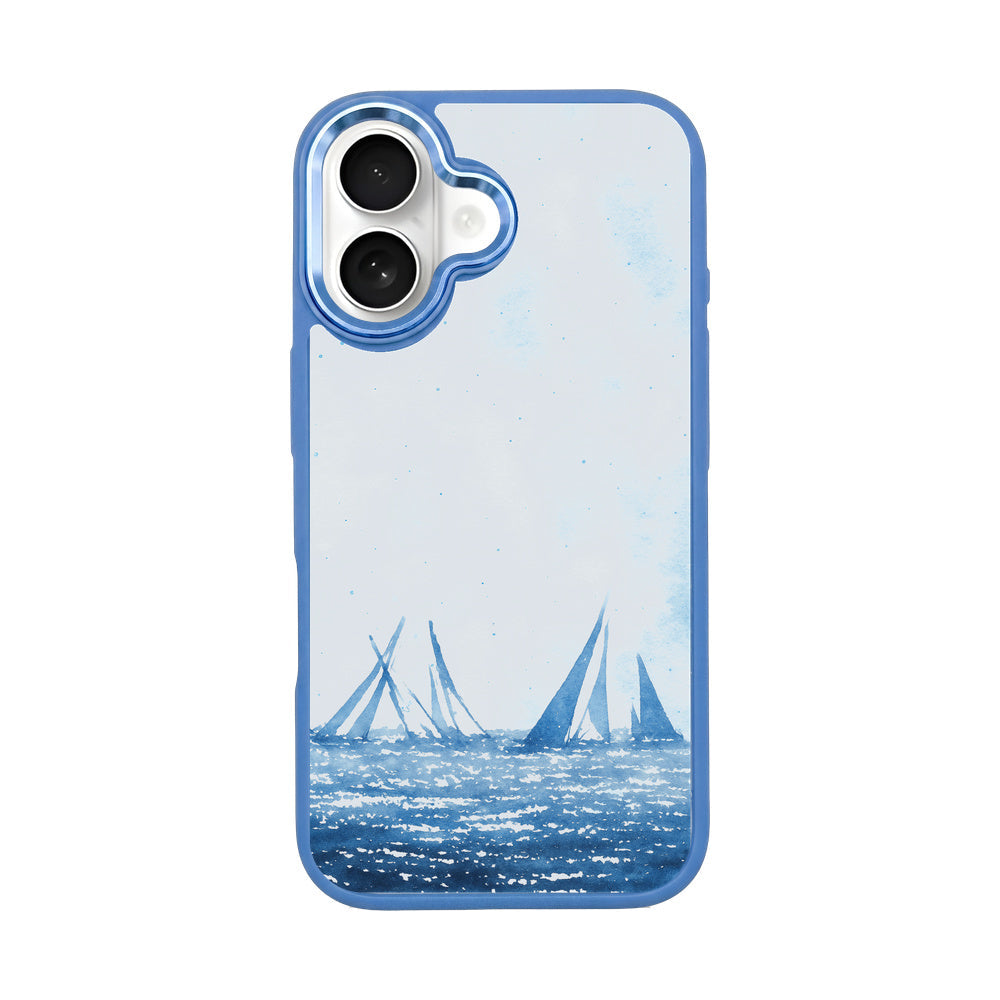 iPhone 16 Hülle - segeln blau - "BlueHorizon" - nachhaltig