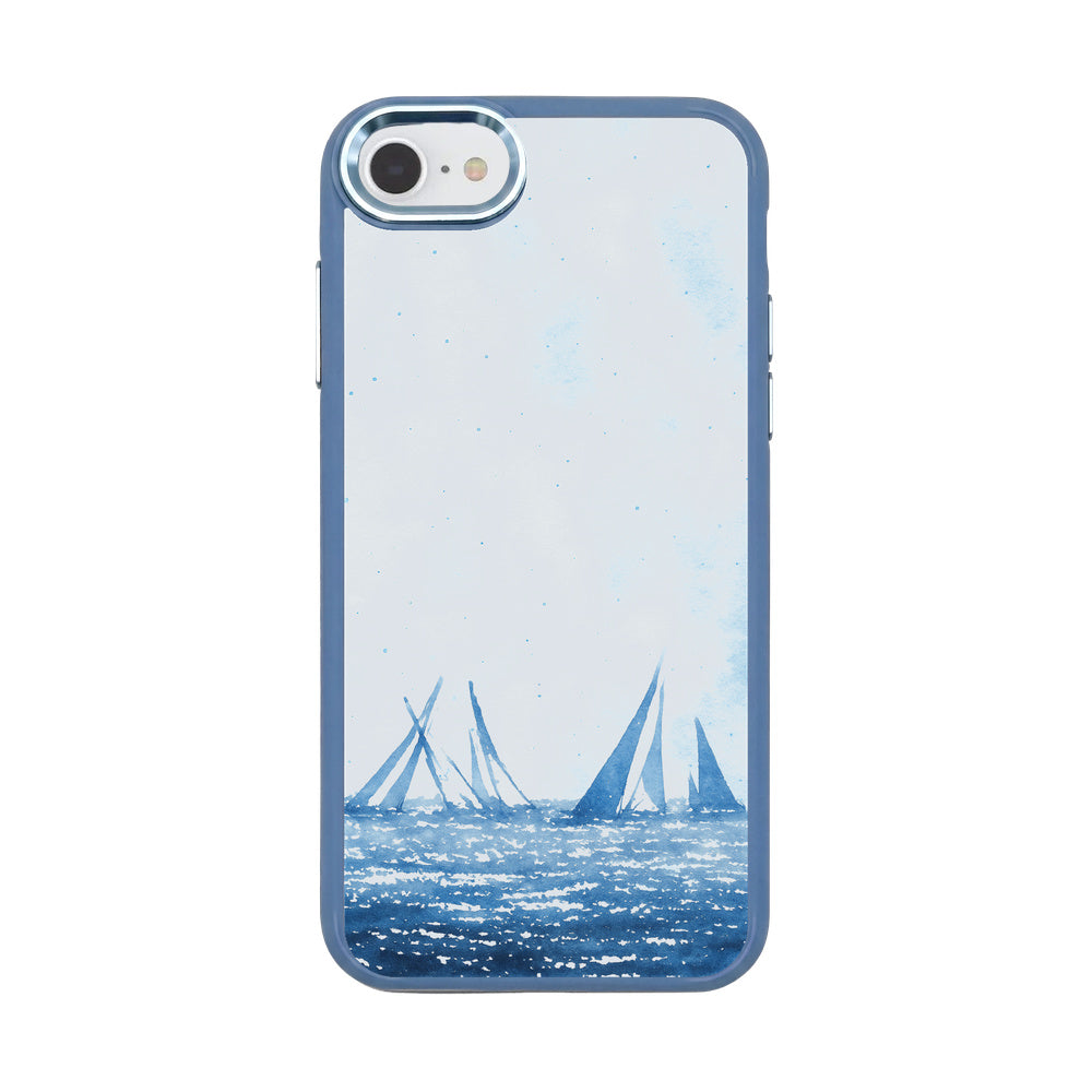 iPhone SE/7/8 Hülle - segeln blau - "BlueHorizon" - nachhaltig