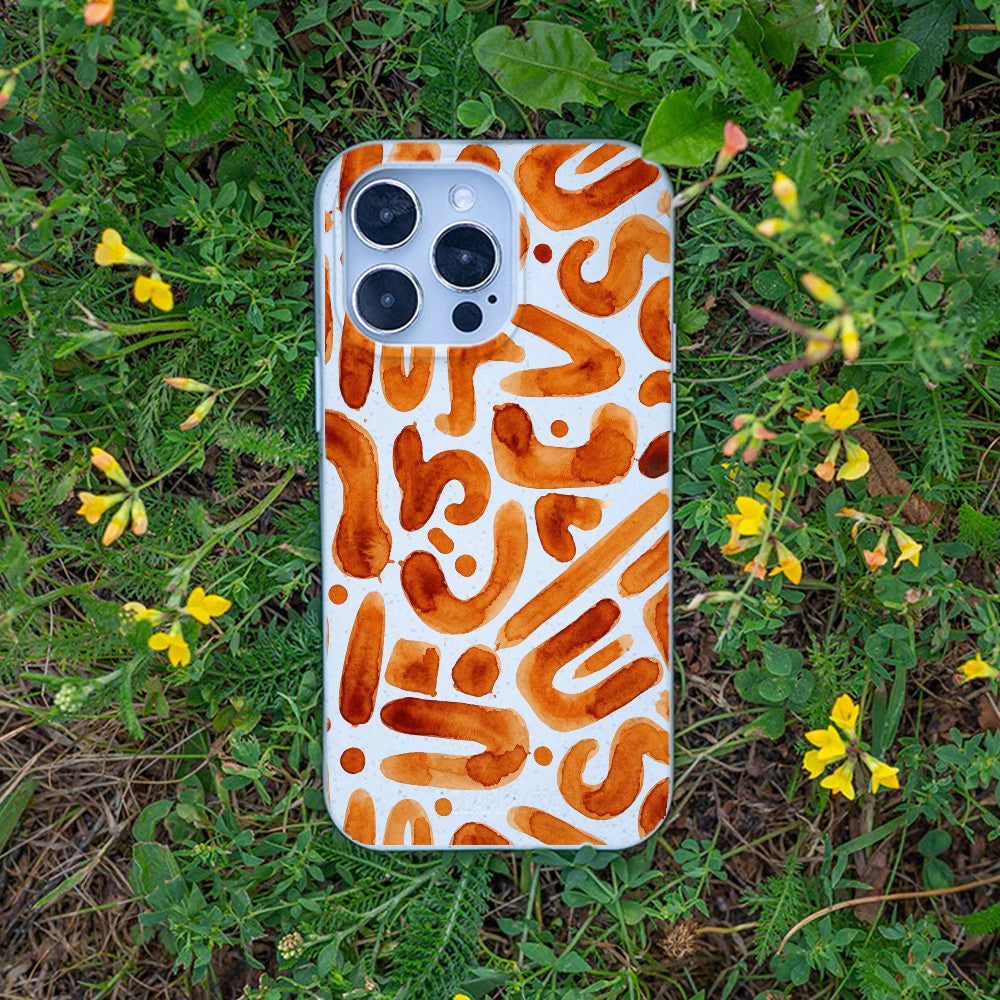 Biologisch abbaubare Handyhülle iPhone 14 pro max Buchstabensuppe — kompostierbar — Bonus