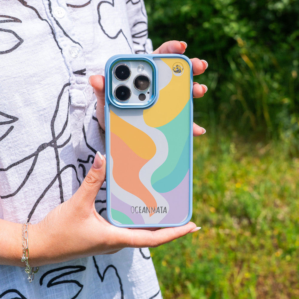 iPhone 14 pro Hülle - bunte Wellen - "Tide Flow" - nachhaltig