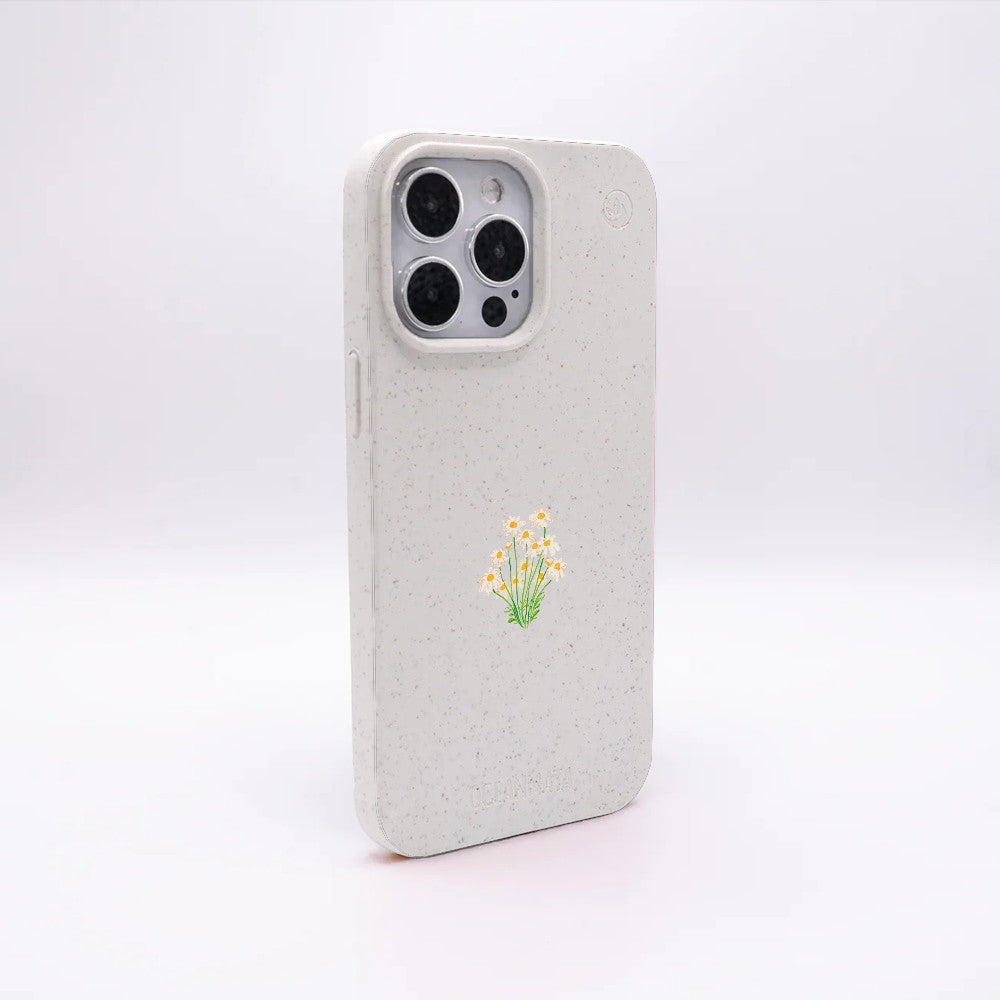 Biologisch abbaubare Handyhülle iPhone 12 pro / iPhone 12 Daisy — kompostierbar — Rückseite