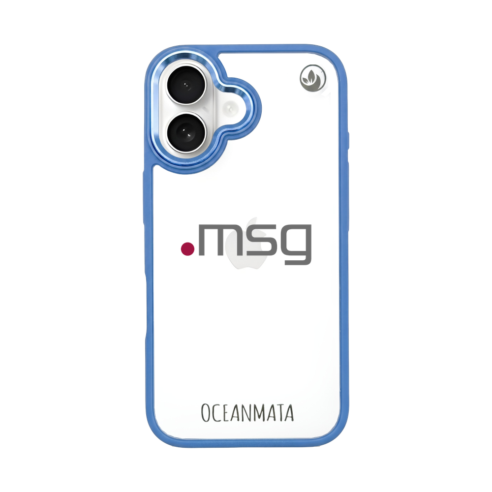 msg systems ag × OceanMata Hülle Clear – iPhone 16 (Muster)