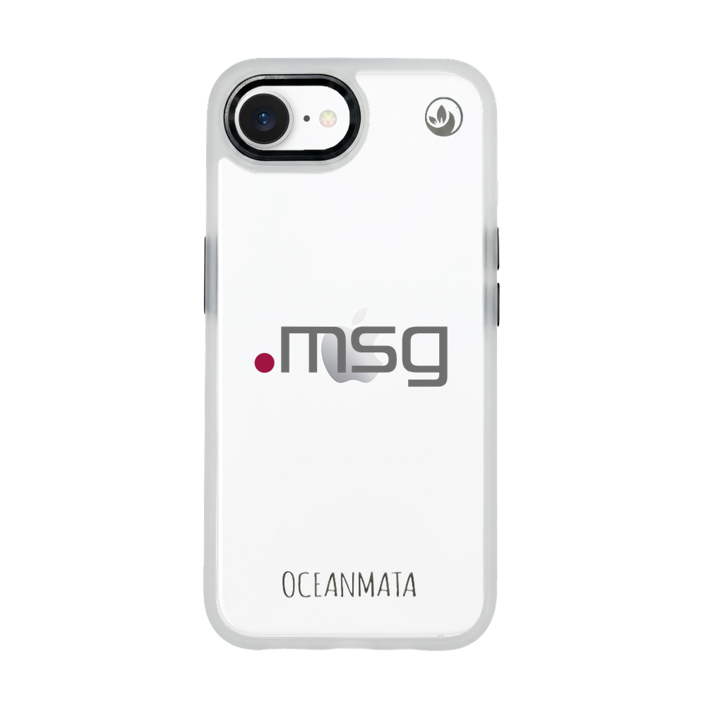 msg systems ag × OceanMata Hülle Clear – iPhone 16e (Muster)