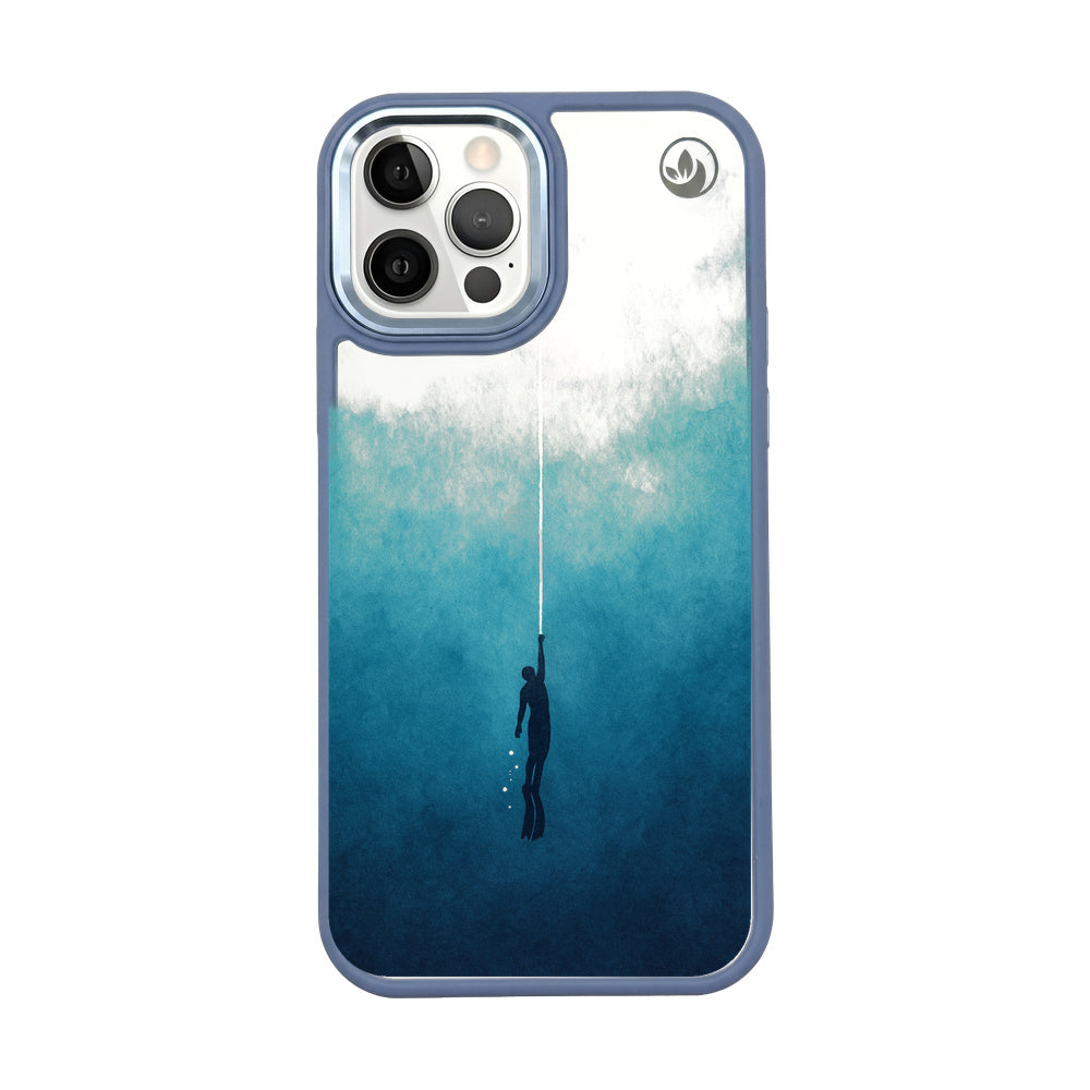 iPhone 12 pro Hülle - Freedive blau - "Freedive" - nachhaltig