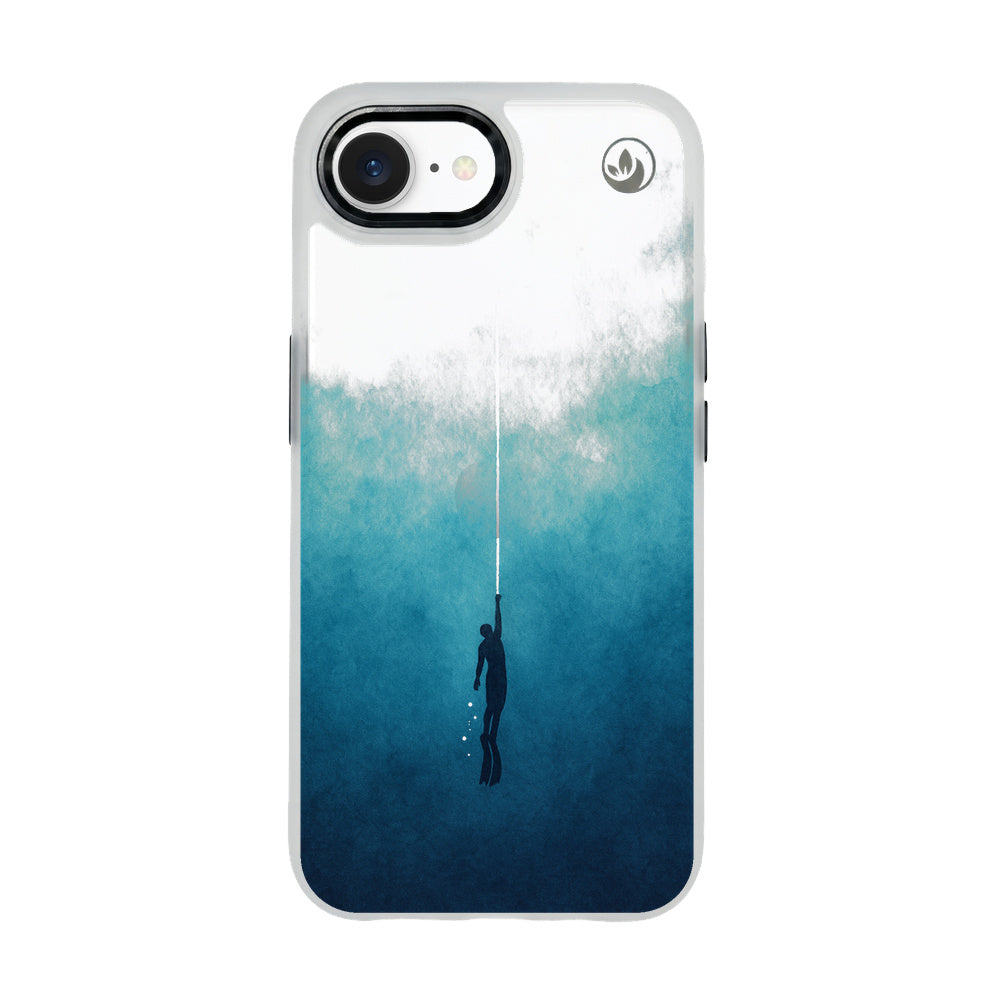 iPhone 16e/17e Hülle - Freedive blau - "Freedive" - nachhaltig