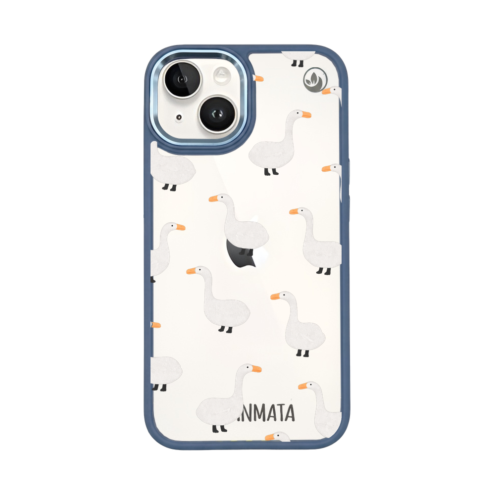 iPhone 14 Hülle - gans blau - "Goose Fella" - nachhaltig
