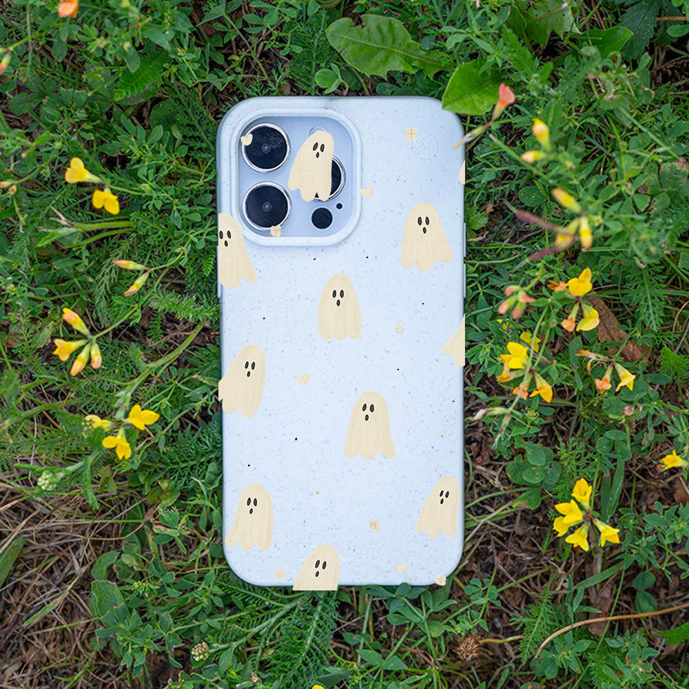 iPhone 16 pro Hülle - Geist weiß - "LittleGhost" - nachhaltig