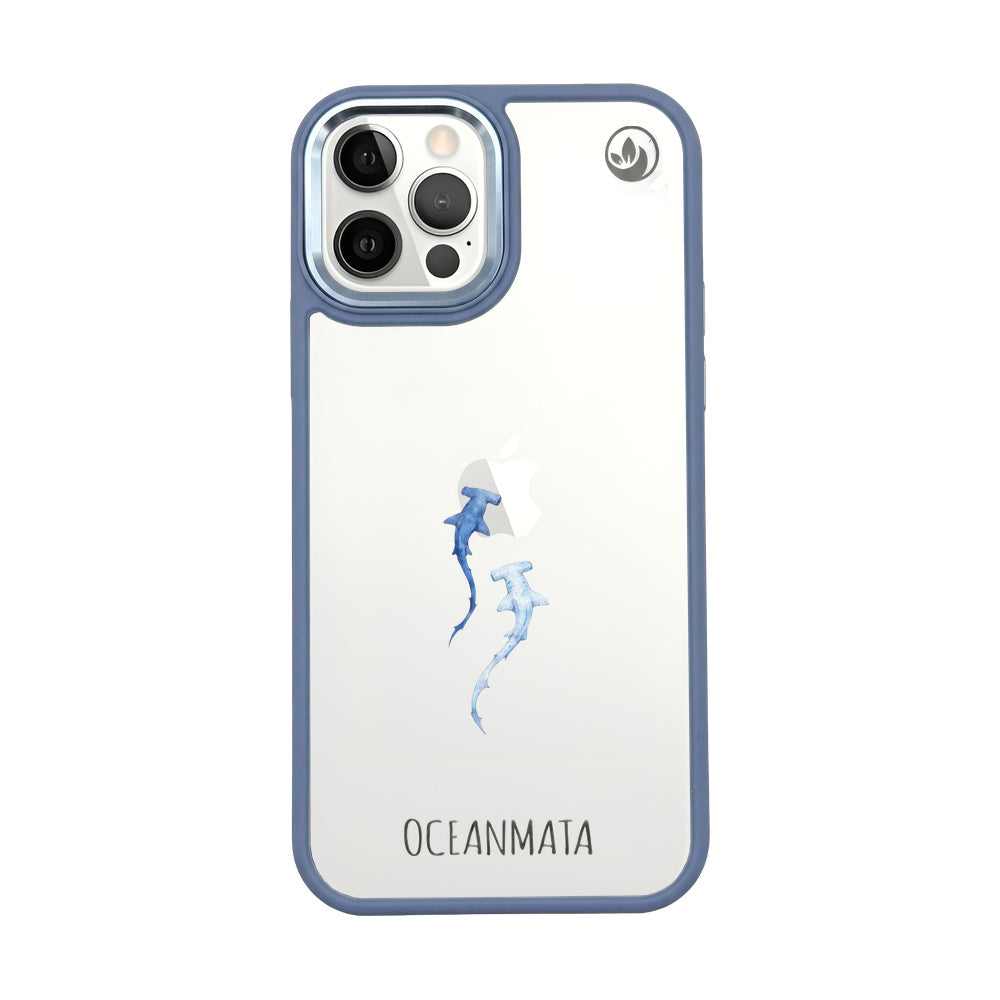 iPhone 12 pro / iPhone 12 Hülle - hai blau - "Hammerhead" - nachhaltig