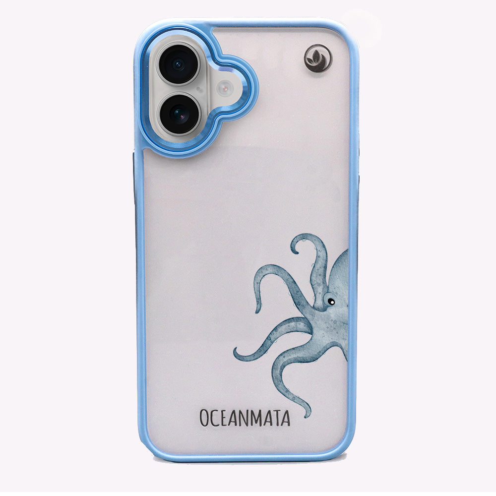 iPhone 16 Hülle - Oktopus blau - "TentacleTheory" - nachhaltig