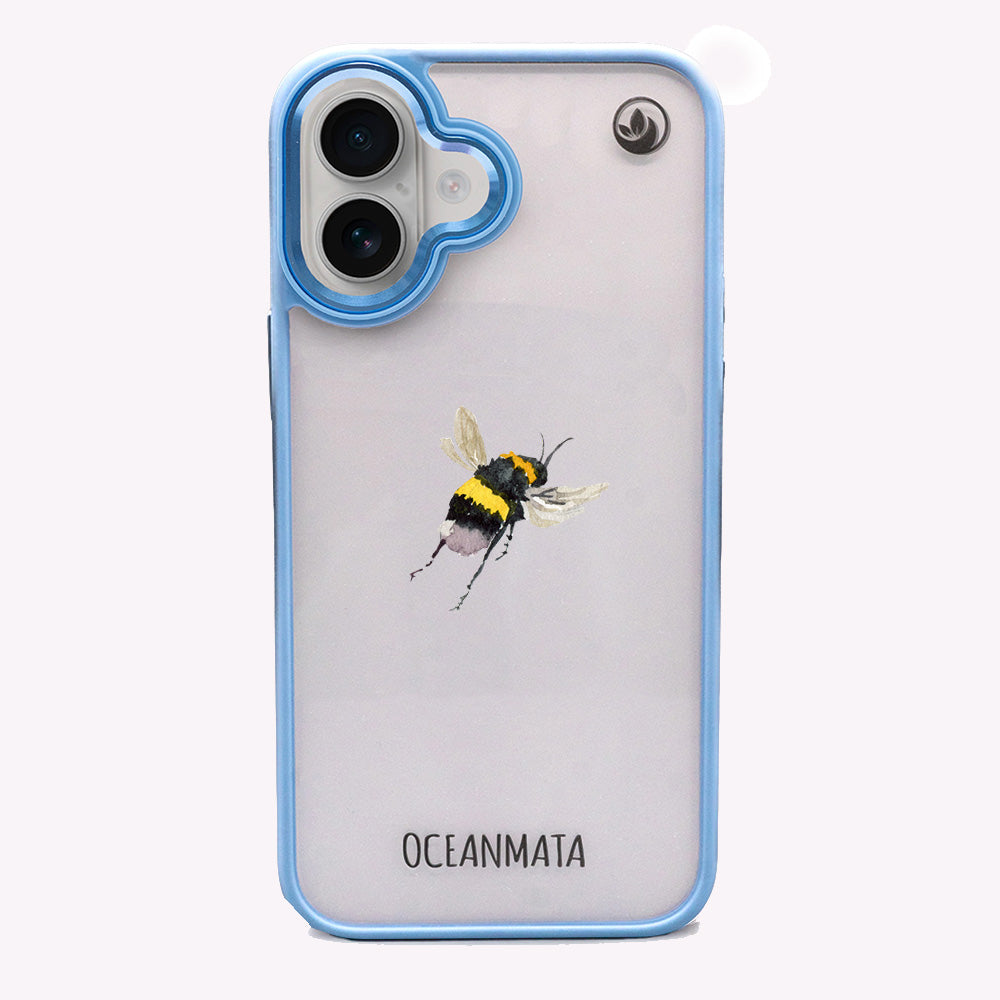 iPhone 16 Hülle - Hummel blau - "Bumblebee" - nachhaltig