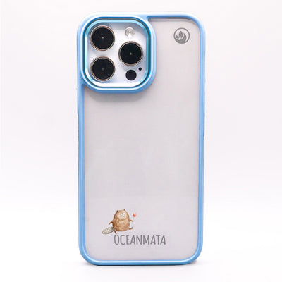 iPhone 15 pro Hülle - Biber blau - "BeaverBliss" - nachhaltig