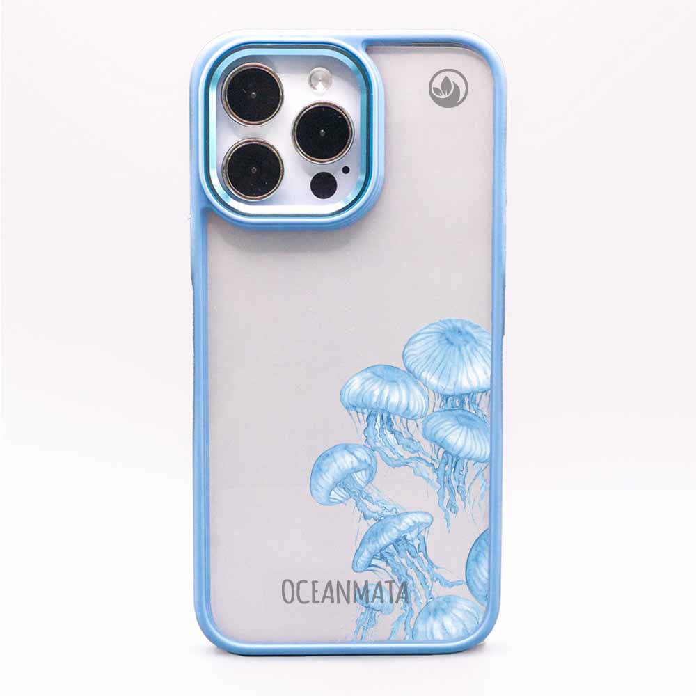 iPhone SE/7/8 Hülle - qualle blau - "Jellies" - nachhaltig