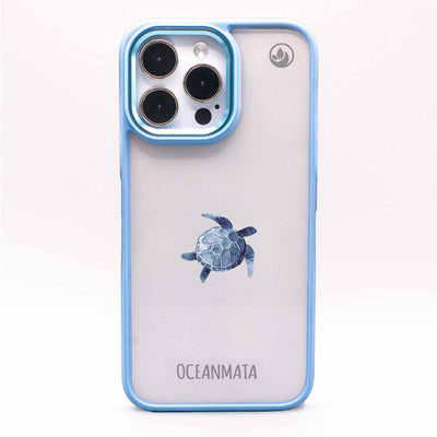 iPhone 15 pro Hülle - Turtle blau - "Shellie" - nachhaltig