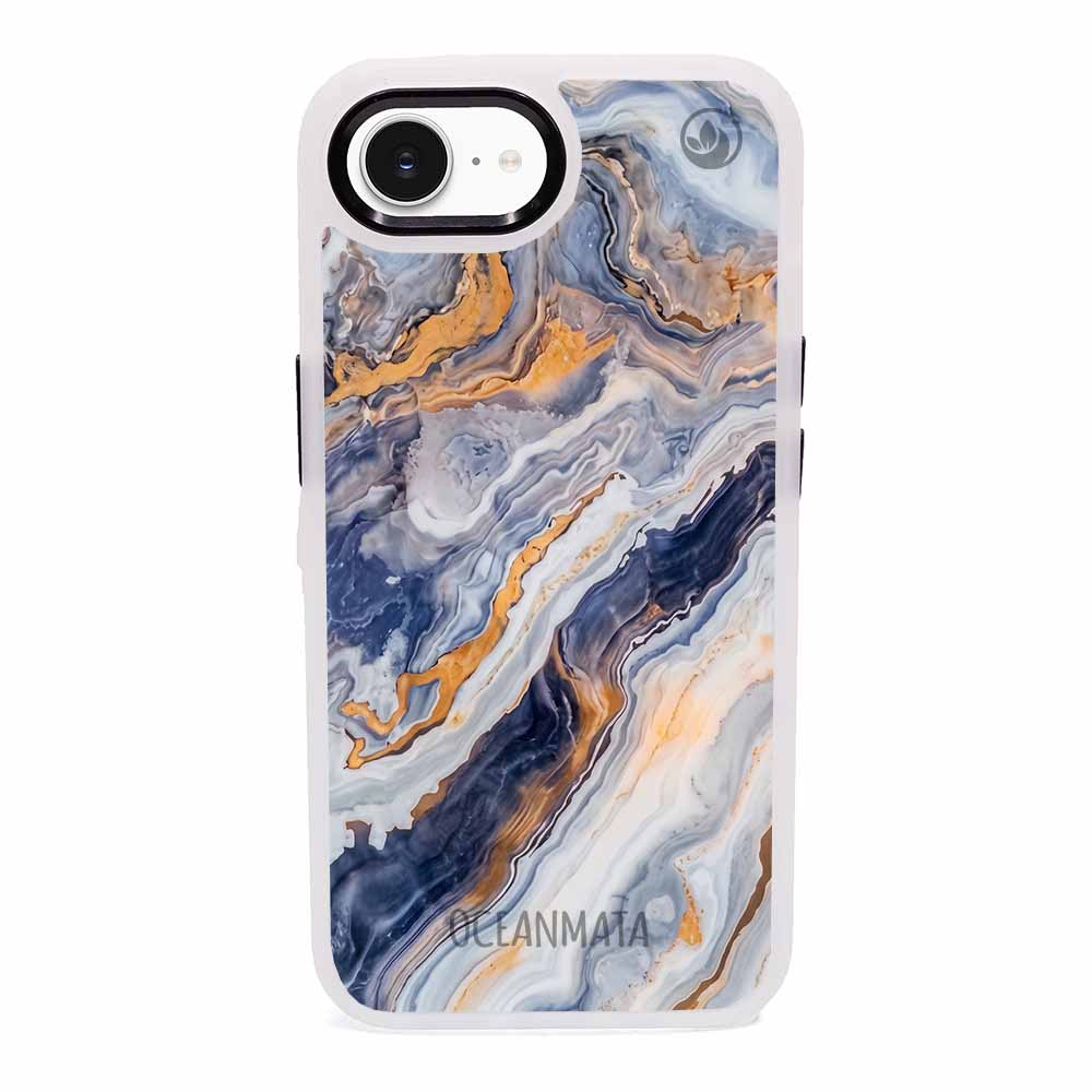 iPhone 16e Hülle - marmor blau - "BlueMarble" - nachhaltig