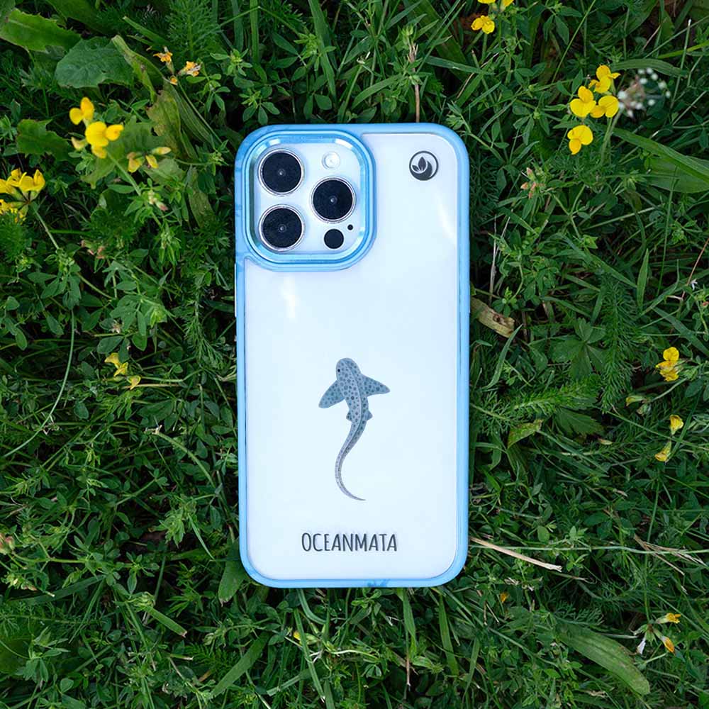 iPhone 15 Hülle - Leopardenhai blau - "BlueLeopard" - nachhaltig