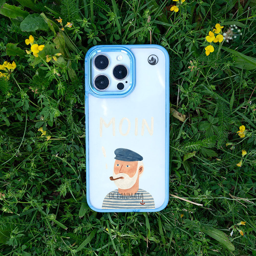 iPhone 14 Hülle - Moin blau - "Ostfriese" - nachhaltig