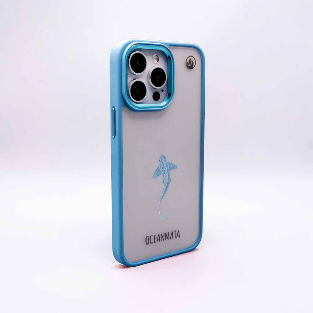 iPhone 16e/17e Hülle - Leopardenhai blau - "BlueLeopard" - nachhaltig