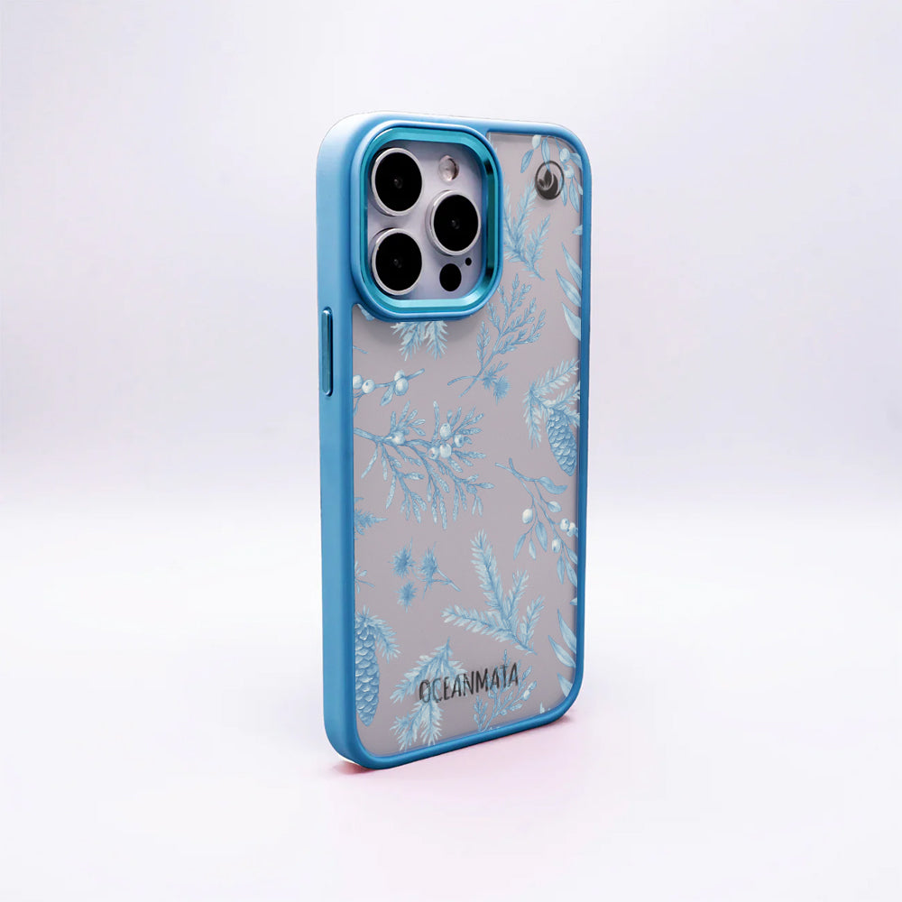 Samsung S24 Hülle - Winterwald blau - "BluePine" - nachhaltig