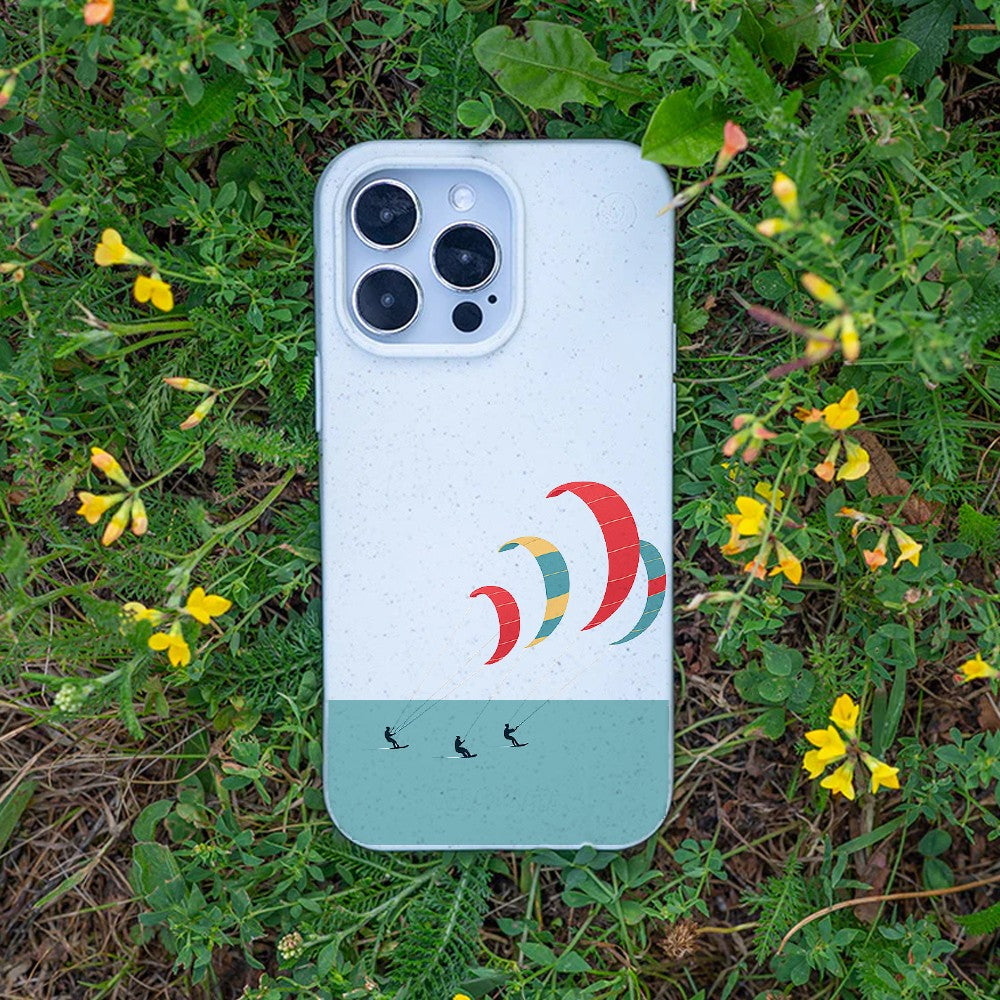 Biologisch abbaubare Handyhülle iPhone 16 Kitesurf — kompostierbar — Bonus