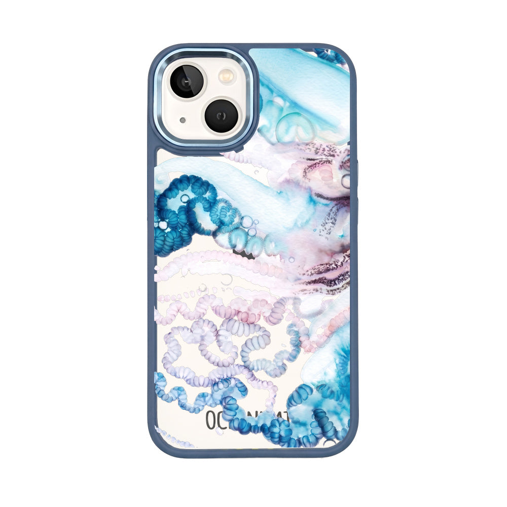 iPhone 13 Hülle - Qualle blau - "Men o' War" - nachhaltig