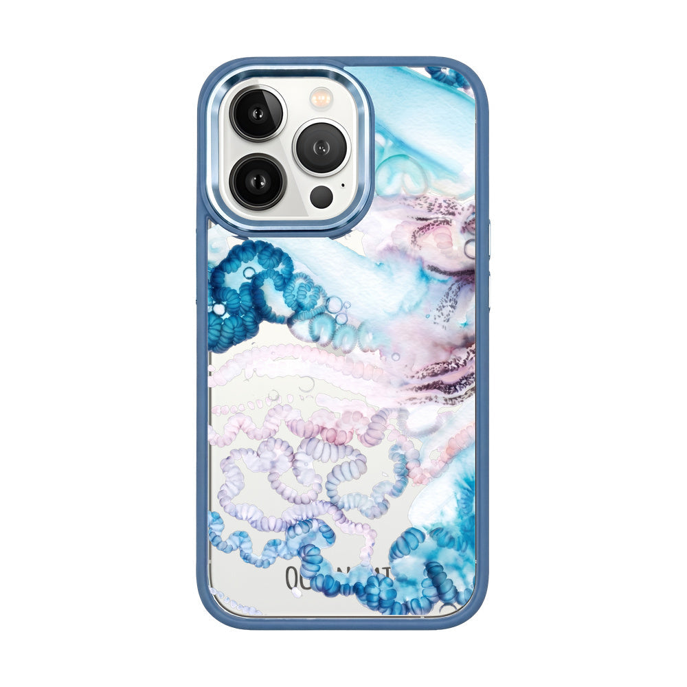 iPhone 13 pro max Hülle - Qualle blau - "Men o' War" - nachhaltig