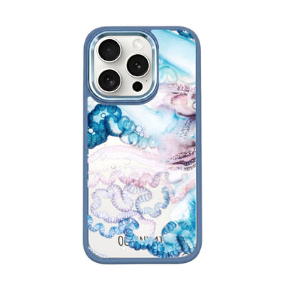 iPhone 15 pro Hülle - Qualle blau - "Men o' War" - nachhaltig