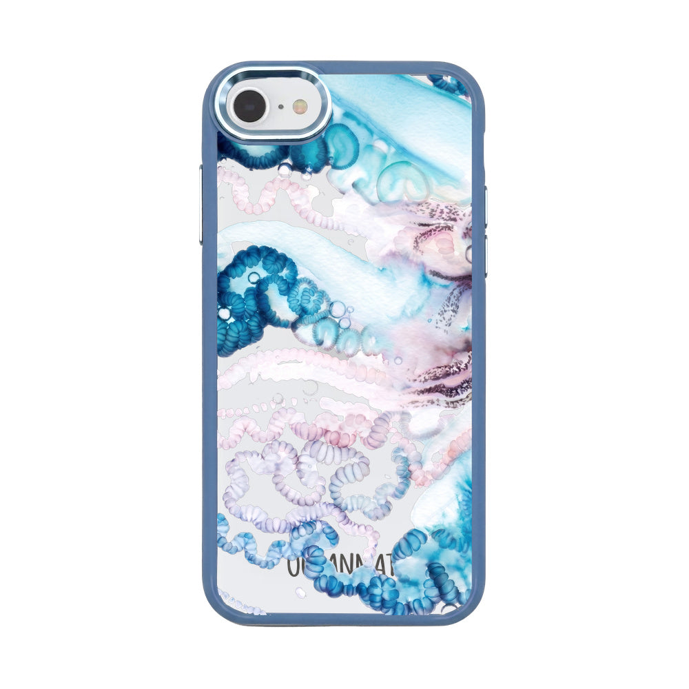 iPhone SE/7/8 Hülle - Qualle blau - "Men o' War" - nachhaltig