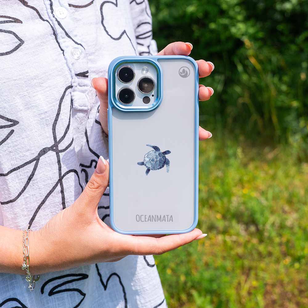 iPhone 14 pro max Hülle - Turtle blau - "Shellie" - nachhaltig