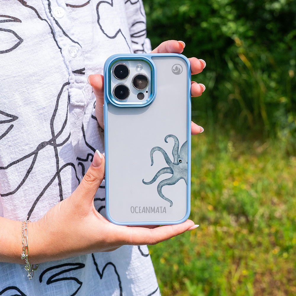 iPhone 17 Hülle - Oktopus blau - "TentacleTheory" - nachhaltig