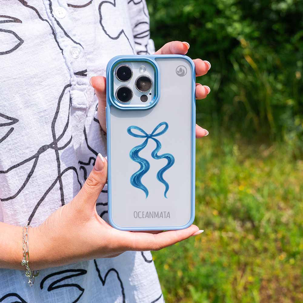 iPhone 17 pro Hülle - Schleife blau - "tideknot" - nachhaltig