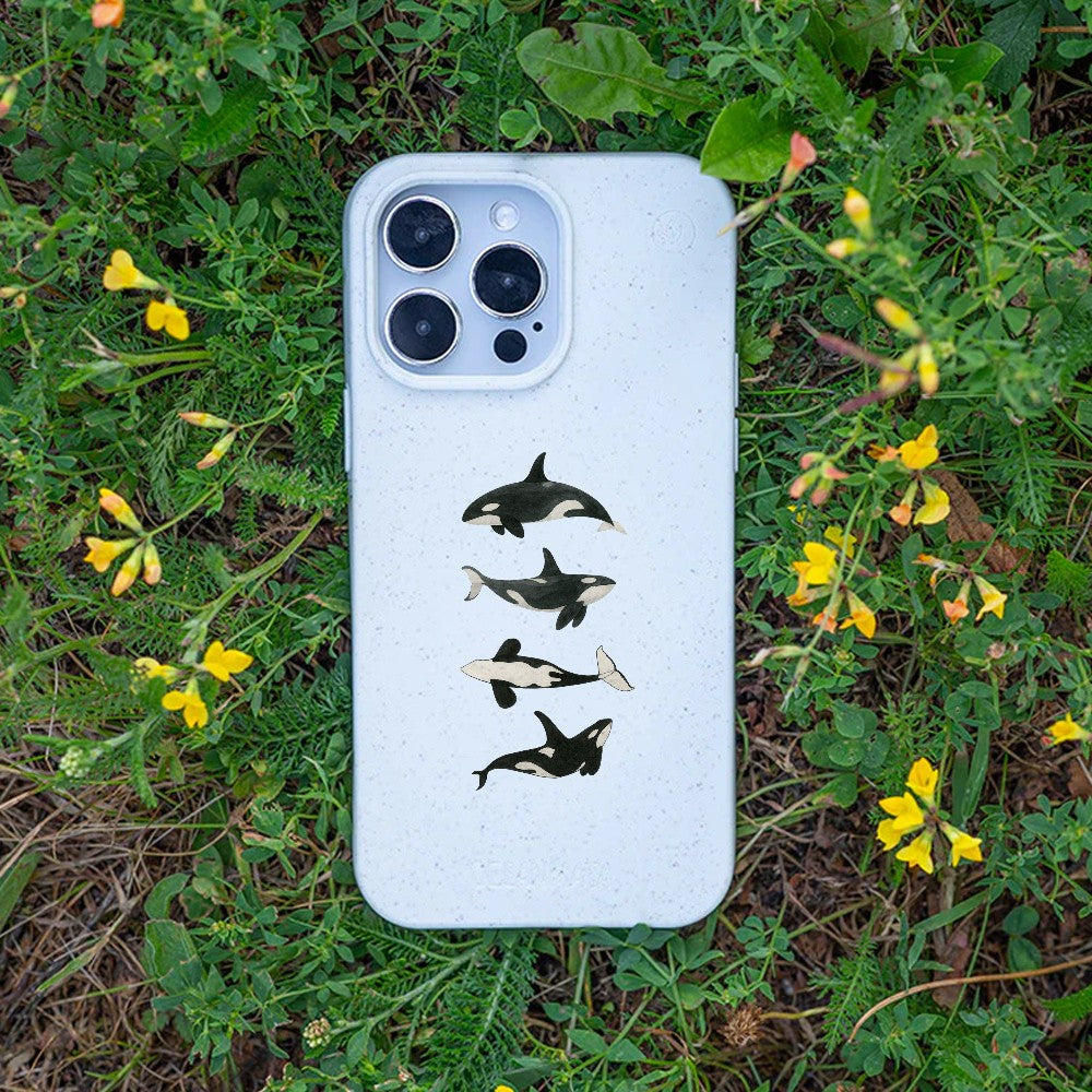 Biologisch abbaubare Handyhülle iPhone 12 mini Orcafamily — kompostierbar — Bonus