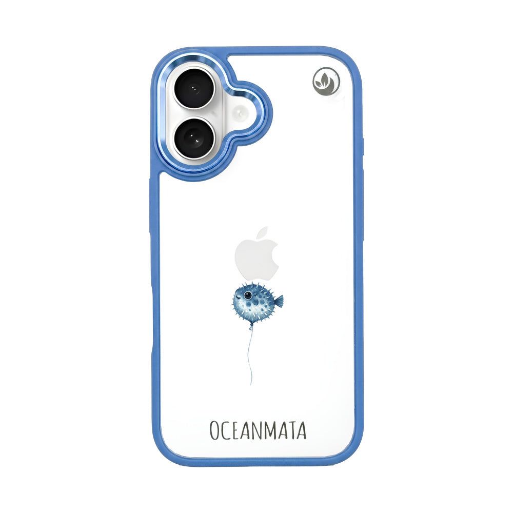 iPhone 16 Hülle - kugelfisch blau - "Pufferfish" - nachhaltig