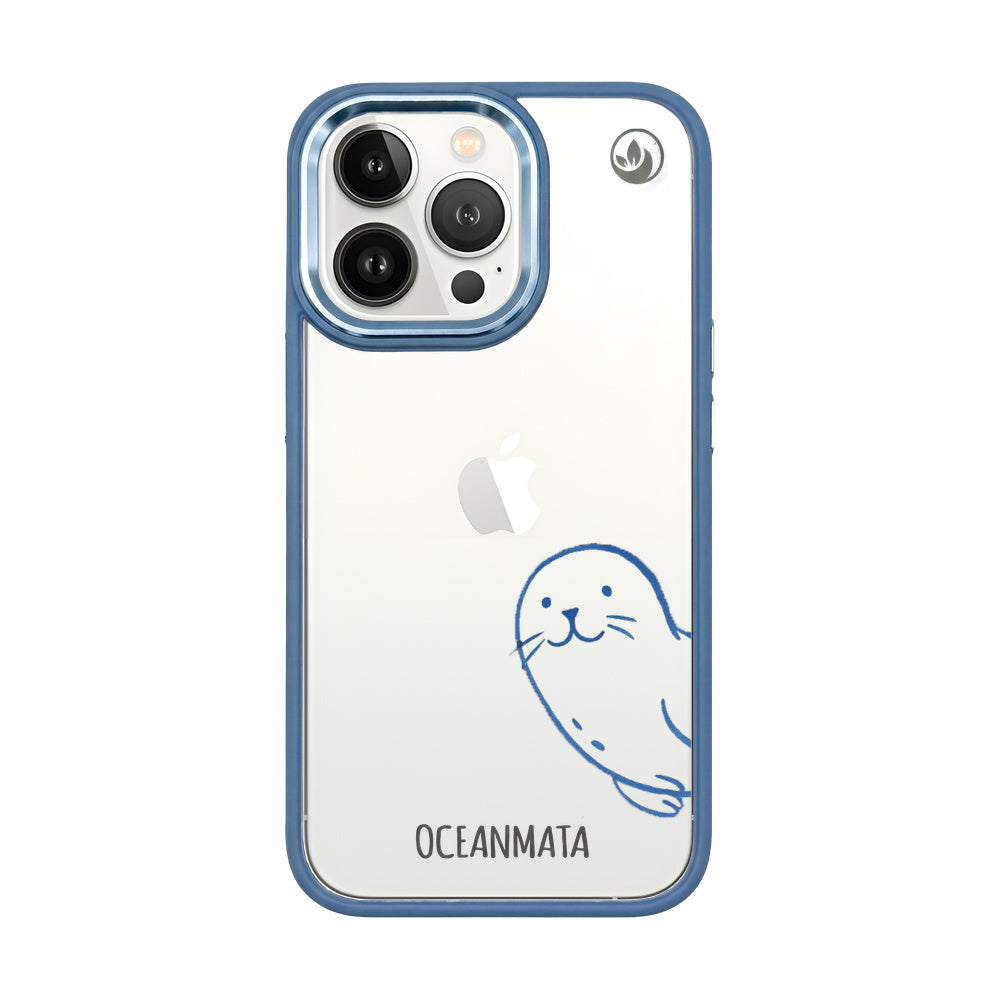 iPhone 13 pro Hülle - Robbe blau - "Robby" - nachhaltig