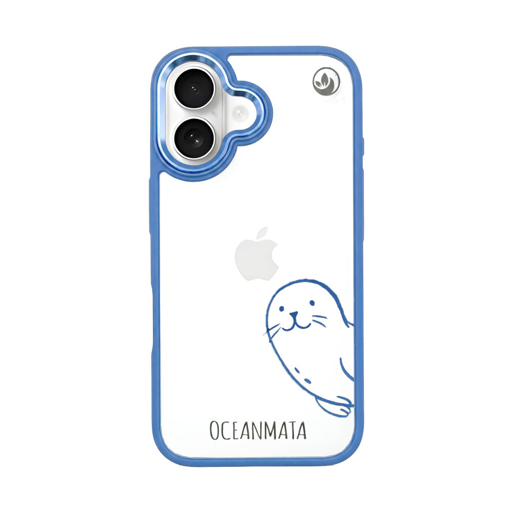 iPhone 16 Hülle - Robbe blau - "Robby" - nachhaltig
