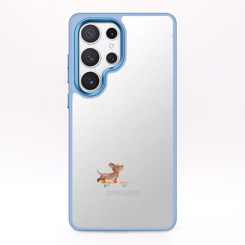 Samsung S25 Hülle - Skater Hund blau - "SkaterBoi" - nachhaltig