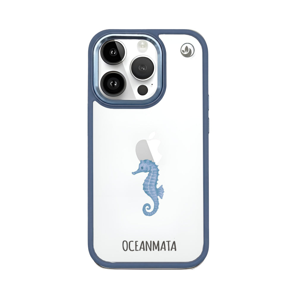 iPhone 14 pro max Hülle - Seepferdchen weiß - "SeahorseTale" - nachhaltig